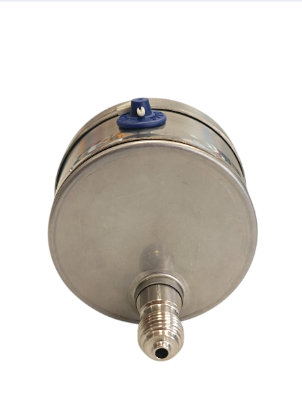 Manometro analogico rango -1 a 5 bar conexion trasera  G 1/4 B de 63 mm con glicerina clase 1,6