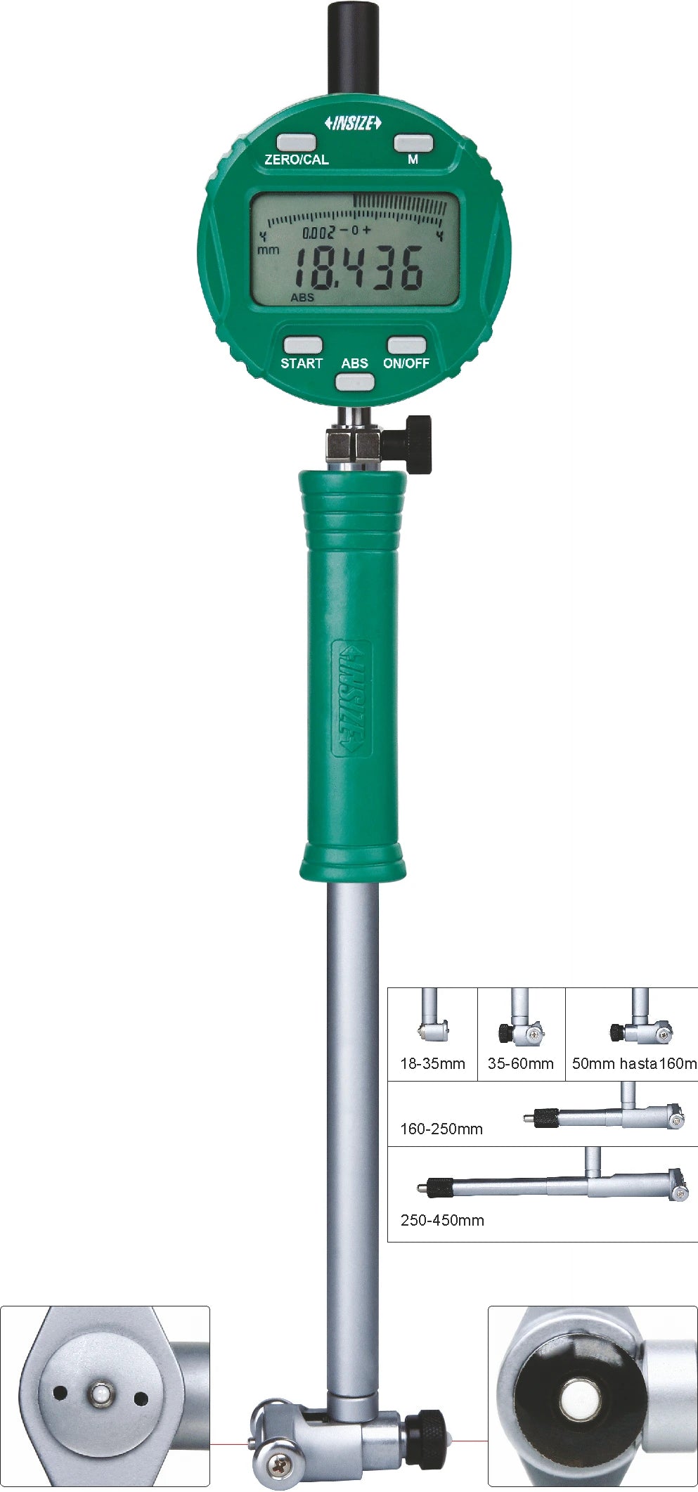 Alexómetro Digital INSIZE 2122-161A | Rango 100-160mm | Resolución 0,002mm