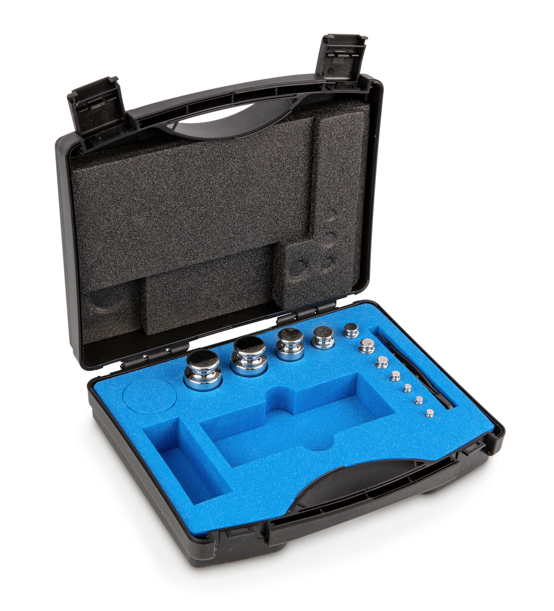 Juego de pesas patrón de 1 g a 200 g de acero inoxidable - en estuche de plástico