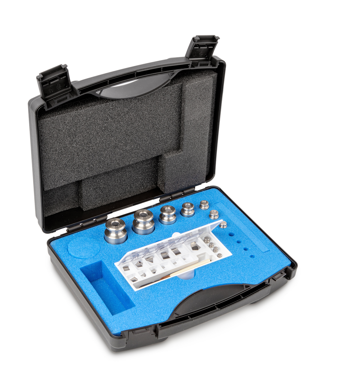 Juego de pesas patrón de 1 mg a 200 g de acero inoxidable - en estuche de plástico