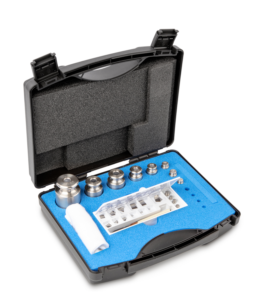 Juego de pesas patrón de 1 mg a 500 g de acero inoxidable - en estuche de plástico