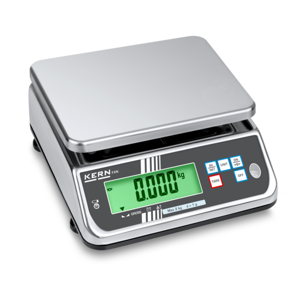 Balanza de mesa de acero inoxidable con IP 68 - Rango 0...6 kg. Resolución 1 g, Plato 236 x 195