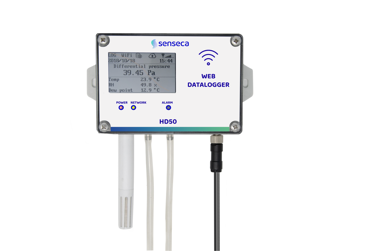 Registrador de datos WiFi de temperatura y humedad con pantalla LCD (sonda fija)