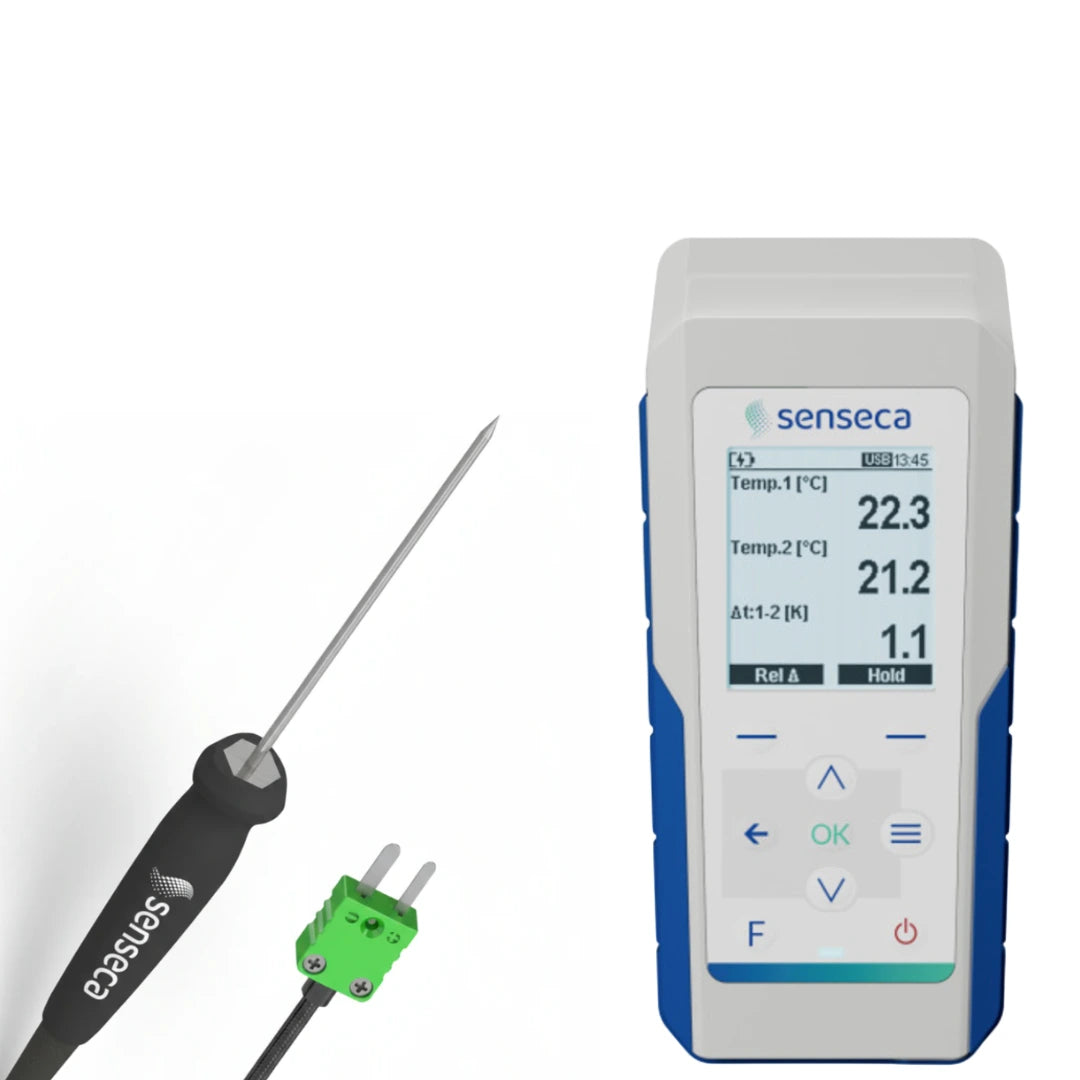 Kit Termómetro Logger + Sonda Inmersión Mineral Tipo K AX131-M3 300mm (PRO 135.2)