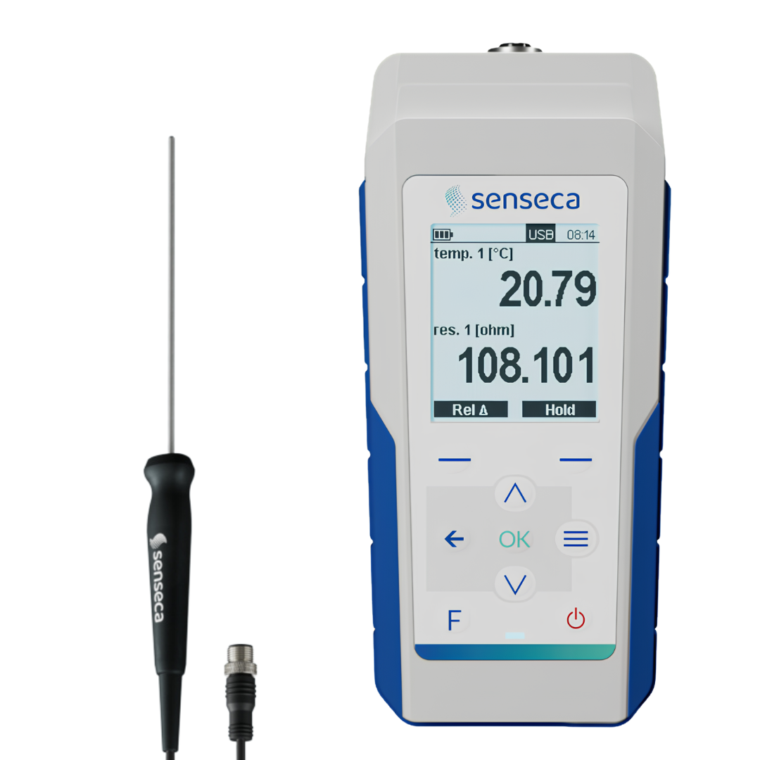 Kit Termómetro de Precisión Pt100 + Sonda de Inmersión, mango grande