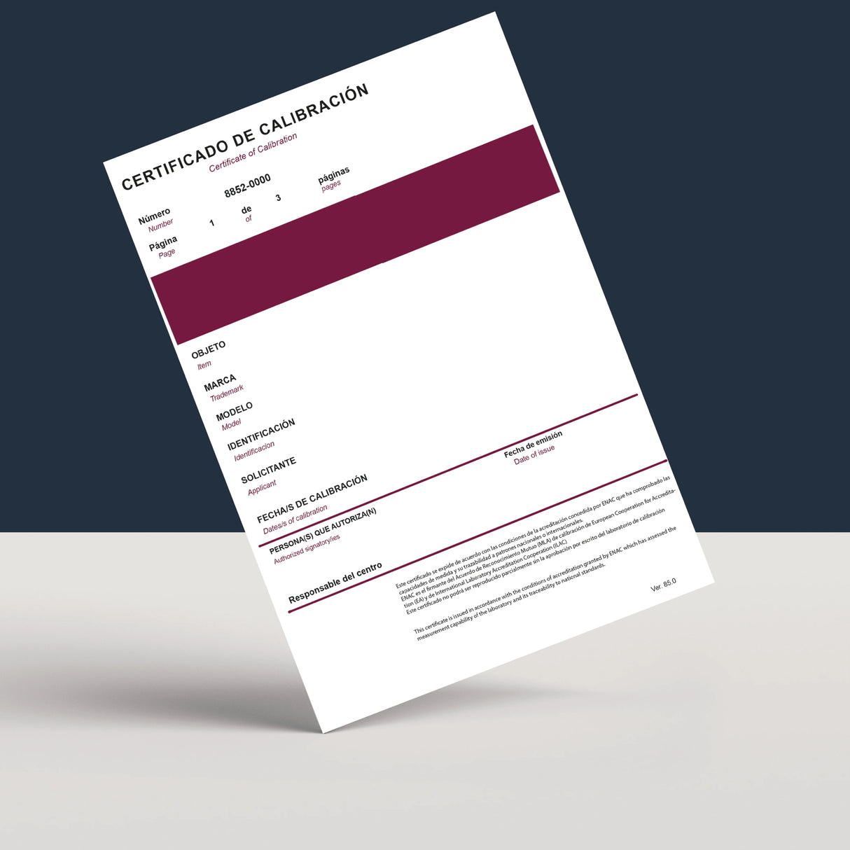 Calibración ENAC - Manómetro presión absoluta - - Rango (0...100) bar, laboratorio permanente