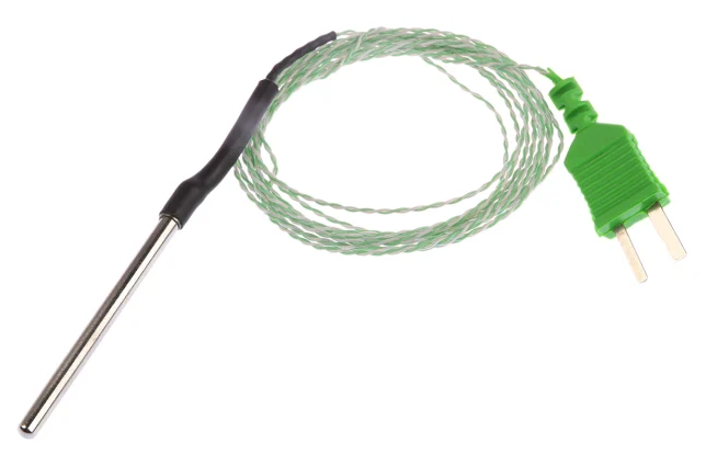 Sonda Termopar tipo K cable hasta +250 °C - Sensor protegido en vaina metalica de Ø 4mm x 50mm