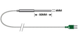 Sonda Termopar tipo K cable hasta +250 °C - Sensor protegido en vaina metalica de Ø 4mm x 50mm