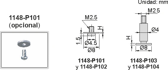 Punta de disco para medidor de profundidad digital 0,7 mm para Pie Rey 1148 Series
