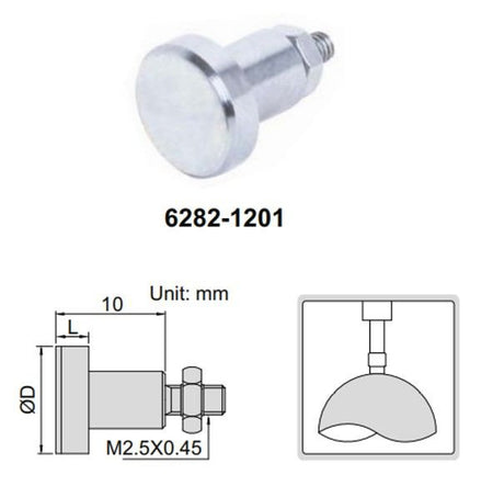 Punta Contacto Plana 10 mm  - Resolución M2.5X0.45