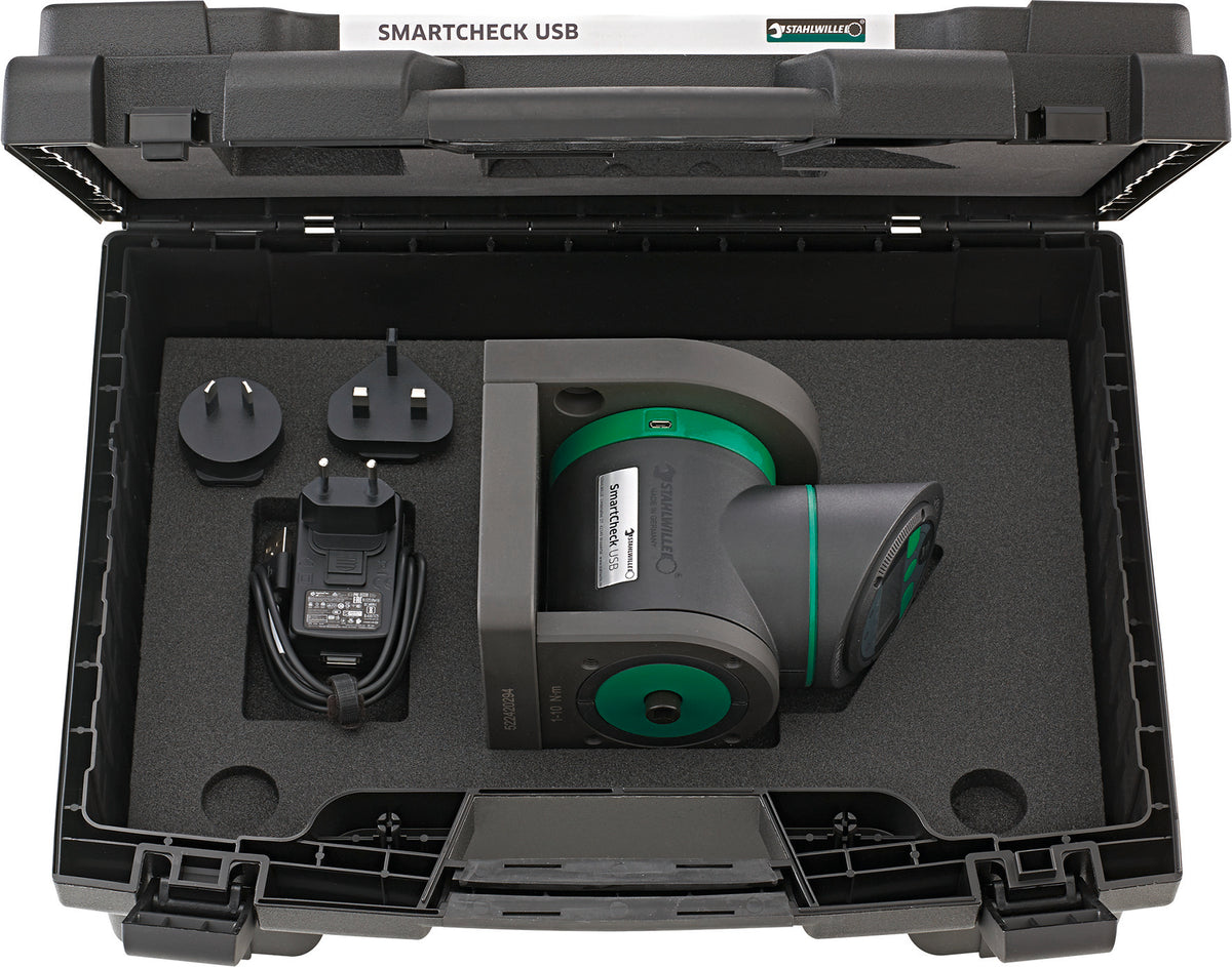 Comprobador de llaves dinamométricas Stahlwille SmartCheck 10 USB, 0,25...10 N·m, cuadradillo 1/4"