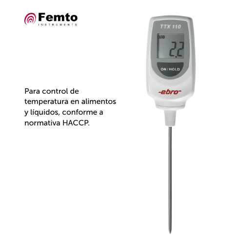 Termómetro calibrado Ebro TTX 110 digital con sensor termopar tipo T